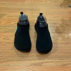 Black and Mint Green Slip-On Athletic/Water Shoes